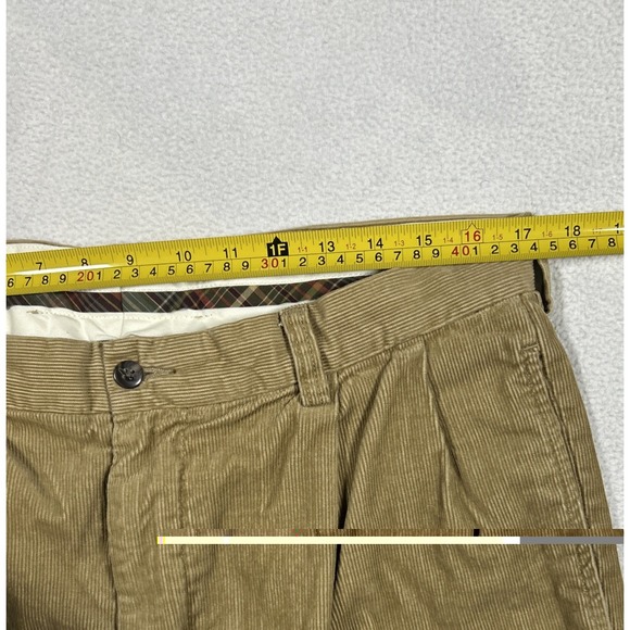 Polo Ralph Lauren Corduroy Pants Mens 36 Tan Preppy Pleated Cuffed Academic - Picture 5 of 6